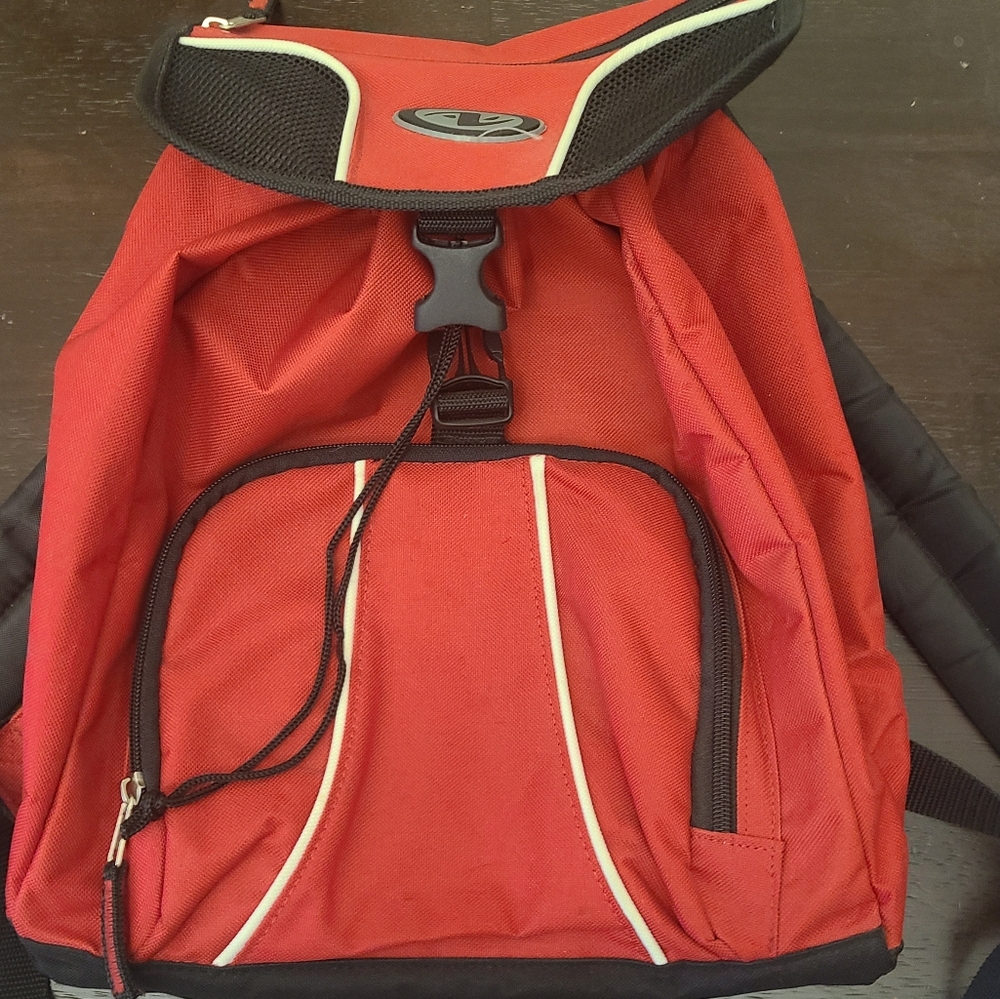 Athletic Works Small Red Backpack with Black Accents